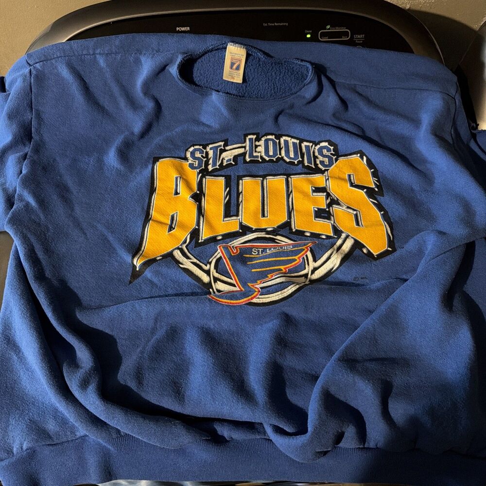 Vintage St Louis Blues Sweater Mens Medium Blue NHL Hockey Logo Athletic 90s